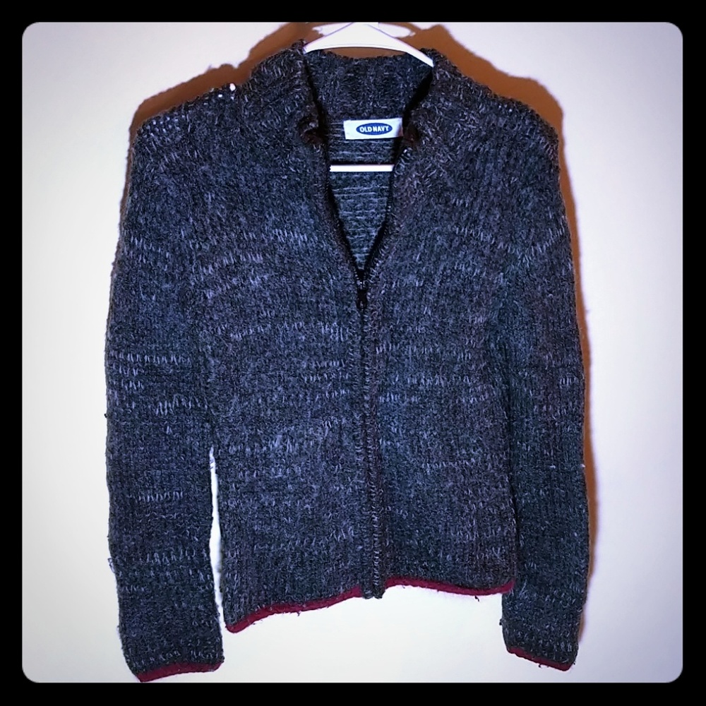 Women's wool zip up sweater
